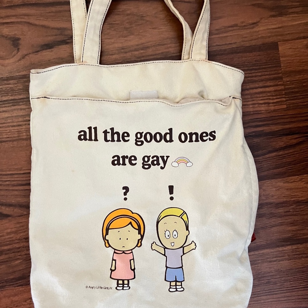 Cotton Canvas Tote Bag.   Measures 14 x 12.5